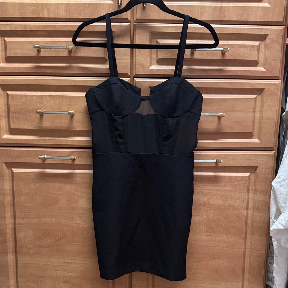 Zara Black Corset Mini Dress - with repair